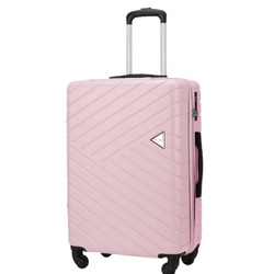 Medium Travel Suitcase PUCCINI Pink with Wheels - ABS027B-3C