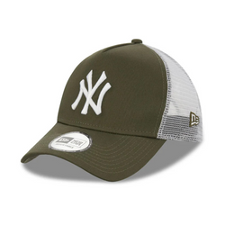 New Era 9FORTY MLB NY New York Yankees Khaki A-Frame Trucker Cap - 12523894