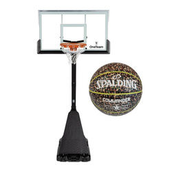 Set to Basketball Portable Stand OneTeam + Spalding Commander Ball