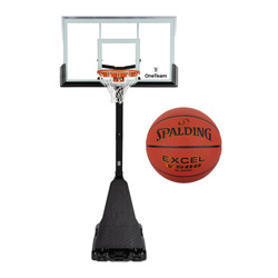Set to Basketball Portable Stand OneTeam + Spalding TF-500 EXCEL Ball