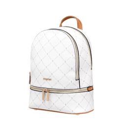 Two-compartment women's backpack Monogram with pockets white Puccini BLXP0010P-0
