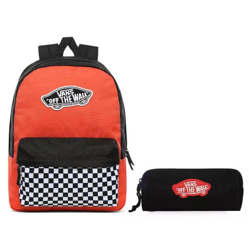  Vans Realm Paprika-Checkerboard Backpack - VN0A3UI6ZKF + Pencil Pouch