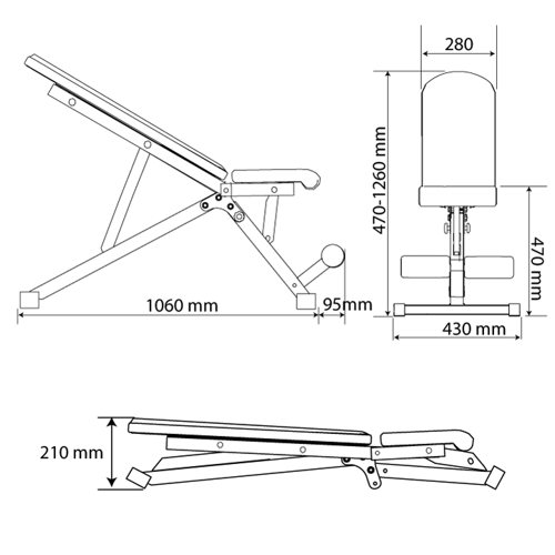 Adjustable foldable training bench K-SPORT - KSSL062