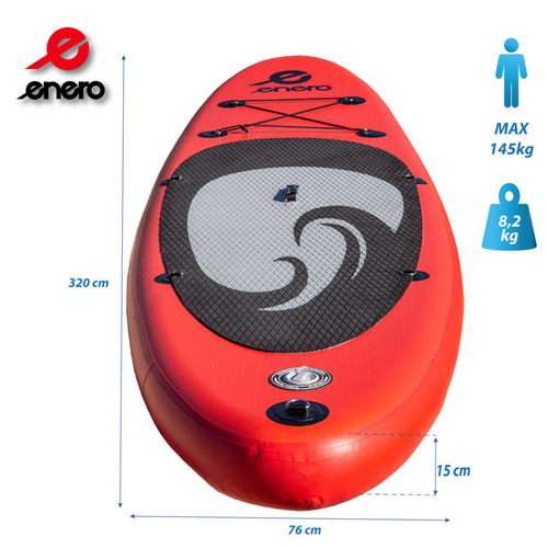 Board SUP Enero 135 kg Inflatable 300 x 76 x 15 cm + paddle + pump - 1034065