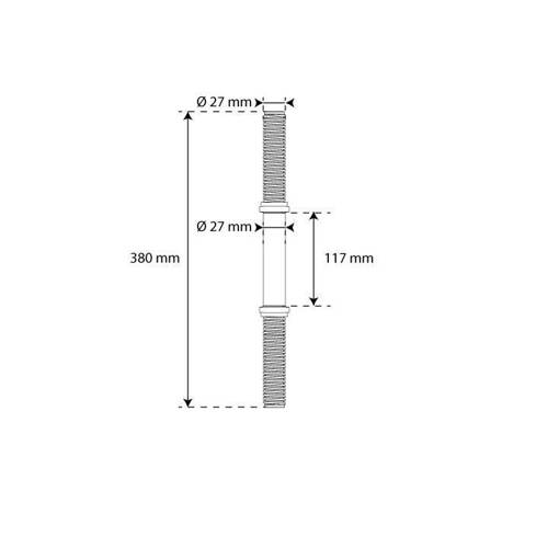 Dumbbell short barbell bar 38 cm K-SPORT - G003