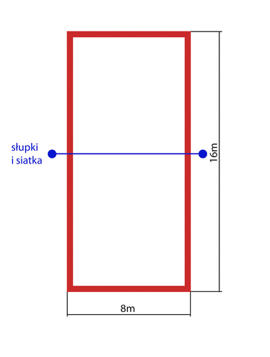 RomiSport Court Lines 8 x 16m Red - Lin000049