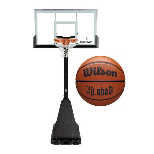 Set to Basketball Portable Stand OneTeam + Wilson JR NBA WNBA Ball