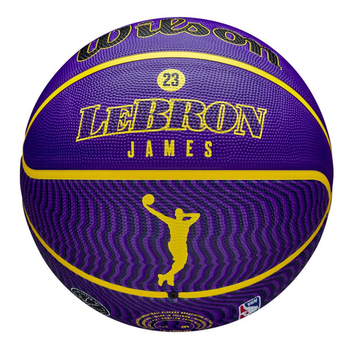 Set to Basketball Portable Stand OneTeam + Wilson LeBron James Los Angeles Lakers Ball