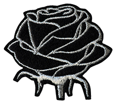 Silver Black Rose Thermal Patch