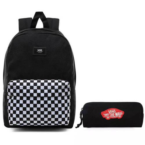 VANS New Skool Checkerboard Backpack-VN0002TL2OB + Pencil Pouch