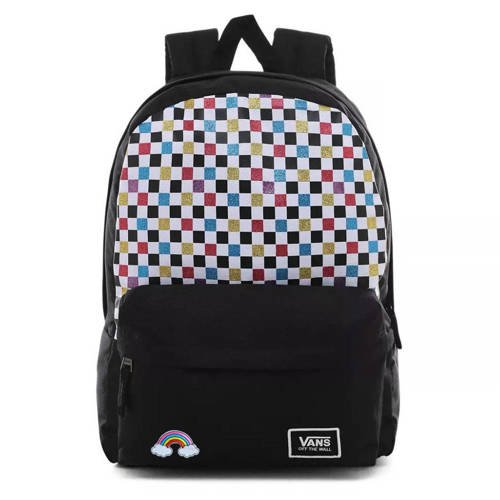 Vans Glitter Check Realm Backpack Custom Rose - VN0A48HGUX9