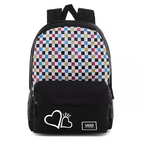 Vans Glitter Check Realm Backpack - VN0A48HGUX9 - Custom Love