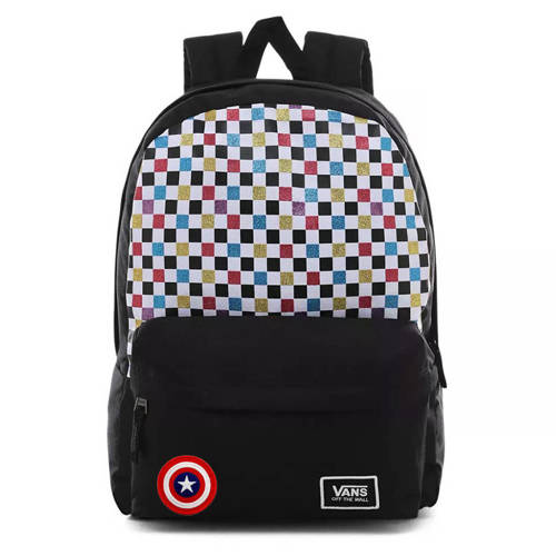 Vans Glitter Check Realm Backpack - VN0A48HGUX9 Custom star