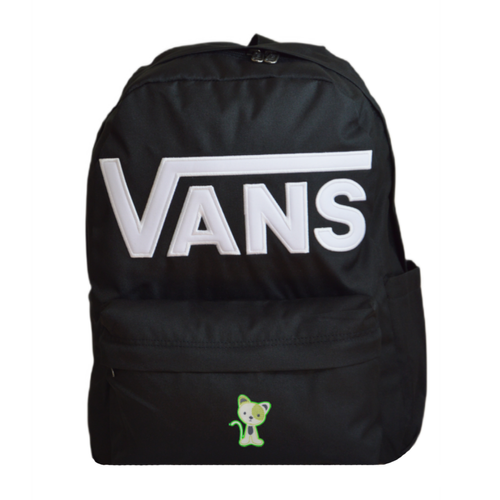 Vans Old Skool Drop V Backpack Black VN000H4ZBLK1 + Custom Green Cat