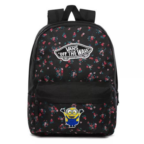 Vans Realm Beauty Floral Black Backpack Custom Minion - VN0A3UI6ZX3