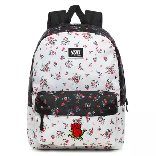 Vans Realm Classic Beauty Floral Patchwork Backpack Custom Rose