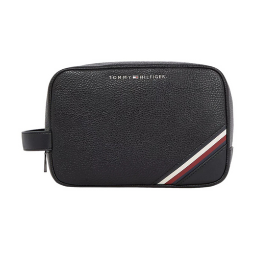 Washbag for men black small bag Tommy Hilfiger Th Central Washbag - AM0AM11588