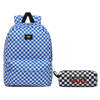 Vans Old Skool III Victoria Blue Check Backpack - VN0A3I6RZZ4 + Pencil Pouch