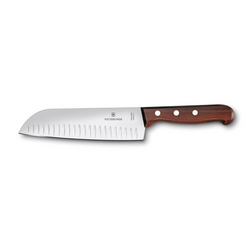 Japanese Santoku Wood knife grooved blade 17 cm brown - 6.8520.17