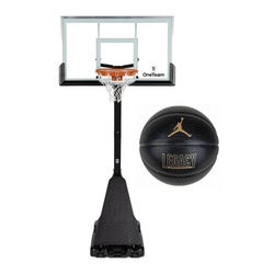 Set to Basketball Portable Stand OneTeam + Air Jordan Legacy 2.0 Deflated 8P Ball