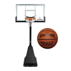 Set to Basketball Portable Stand OneTeam + Spalding TF-250 REACT Ball