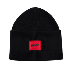 Winter hat Hugo Boss Xaff 6 black with red logo - 50496011-001