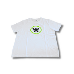 Wood Wood Ace T-shirt White/Green Print - 10135701-2222-18