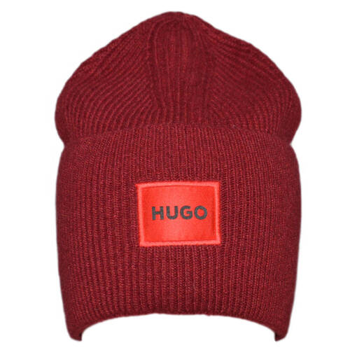 Logo label beanie Winter hat Hugo Boss Dark Red - 50496011-604