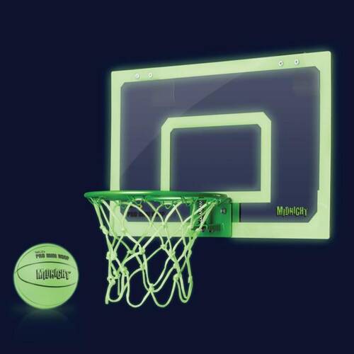 Mini Basketball Set SKLZ Pro Mini Hoop Midnight Fluorescent Glowing at Night - HP14-MDNT-000