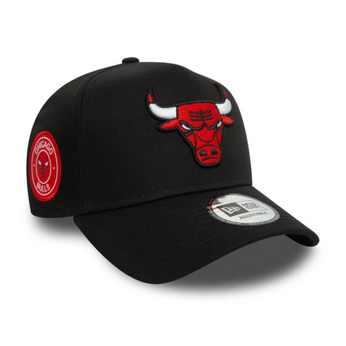 New Era 9FORTY NBA Chicago Bulls Patch Black  E-Frame Adjustable Cap - 60580707