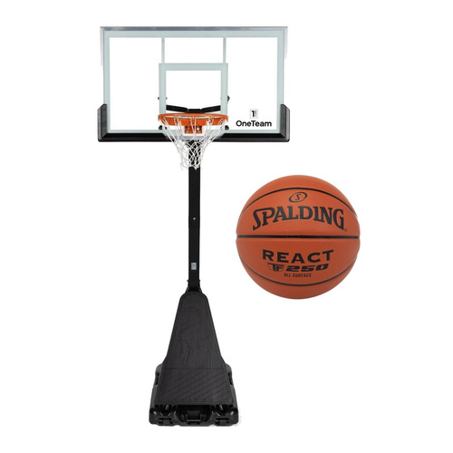 Set to Basketball Portable Stand OneTeam + Spalding TF-250 REACT Ball