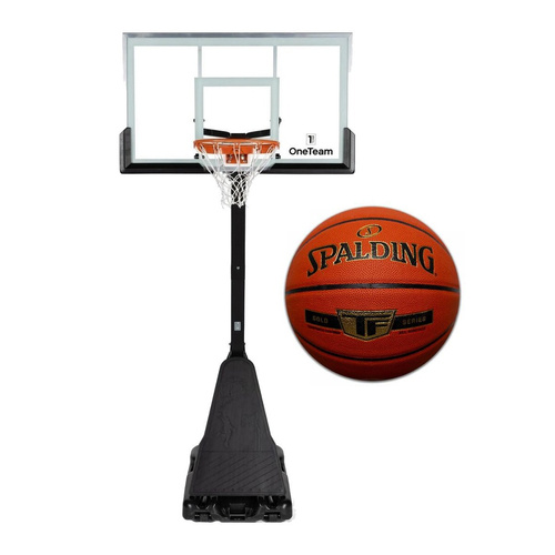 Set to Basketball Portable Stand OneTeam + Spalding TF GOLD Series Ball