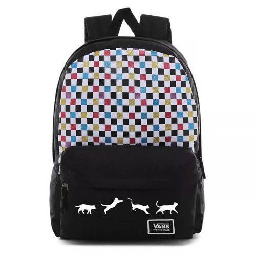 Vans Glitter Check Realm Rucksack Custom Cats - VN0A48HGUX9