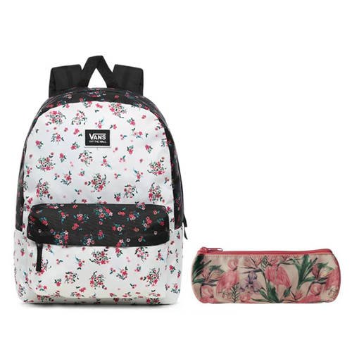 Vans Realm Classic Beauty Floral Patchwork Rucksack + Pancil Pouch