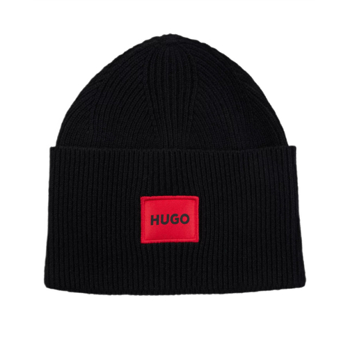 Winter hat Hugo Boss Xaff 6 black with red logo - 50496011-001