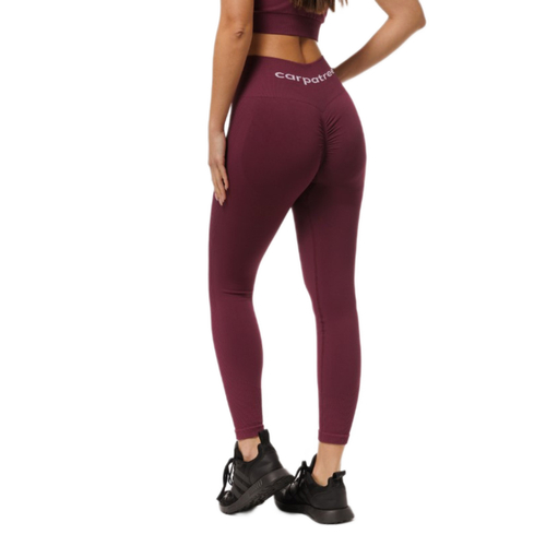 Women's seamless burgundy sport leggings Carpatree Allure - CP-ASL-SP