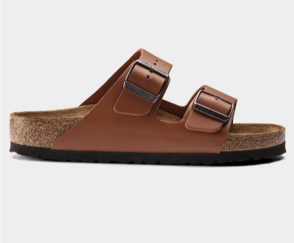 Klapki męskie skórzane Birkenstock Arizona BS Brązowe - 1019019