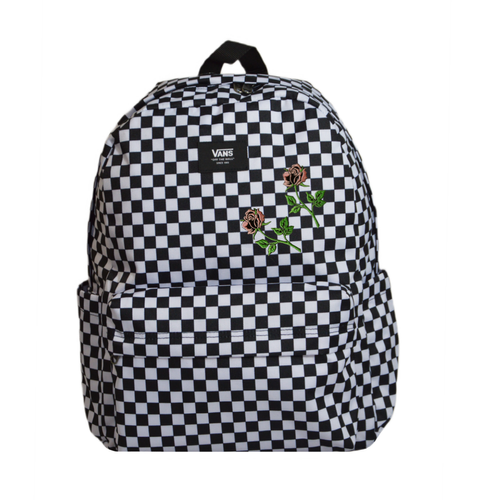 Plecak szkolny sportowy Vans Old Skool Check Backpack Kratka White/Black VN000H4XY281 + Custom Pudrowa Róża