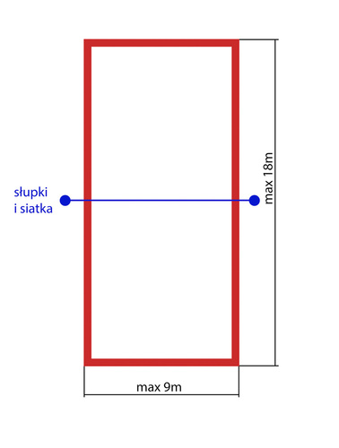 RomiSport Adjustable Court Lines Red max 9 x 18m - Lin000015