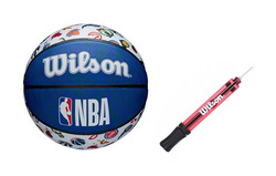 Piłka do koszykówki Wilson NBA All Teams Outdoor - WTB1301XBNBA + Pompka