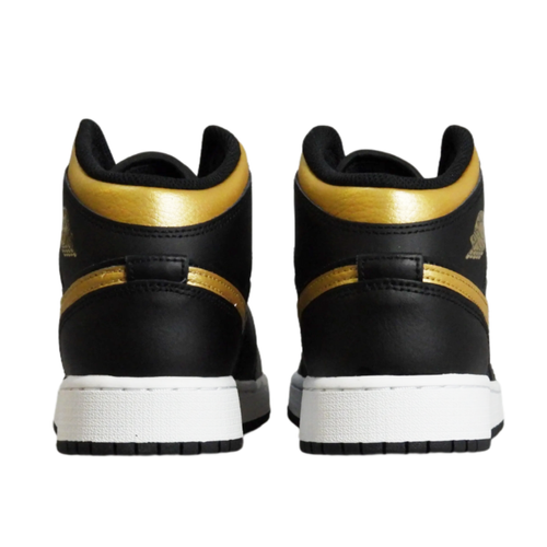 Buty do koszykówki Air Jordan 1 Mid Junior (GS) Black/Metallic Gold - DQ8423-071