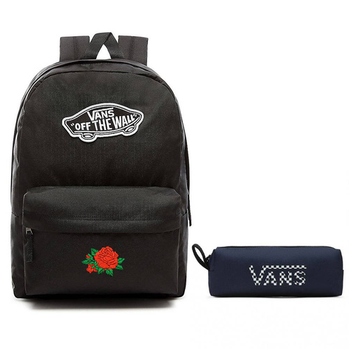 Plecak  szkolny VANS Realm Backpack deskorolka RÓŻA Rose + Saszetka Piórnik