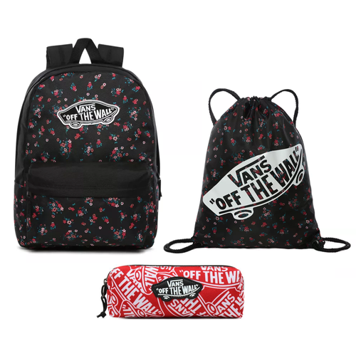 Zestaw Plecak Worek w kwiaty torba piórnik szkolny Vans Realm Floral