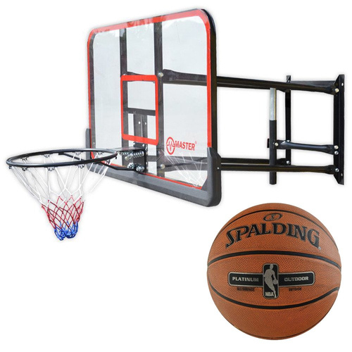 Basketball Backboard MASTER 140 x 80 cm + Spalding NBA Platinum Streetball Outdoor