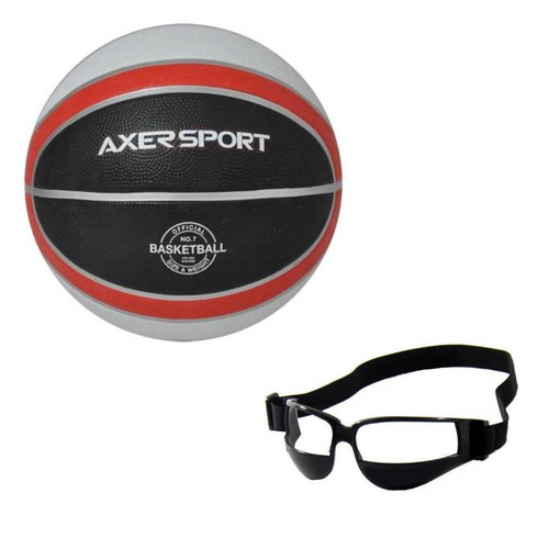 Piłka do koszykówki kosza Axer Sport outdoor - A21507 + Dryblerki 