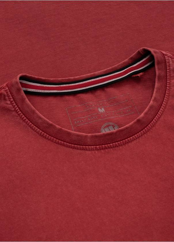 Koszulka męska Denim Washed Pit Bull Circle Dog Burgundowa 
