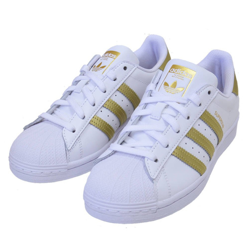 Buty damskie sportowe na lato Adidas Superstar białe / złote - FX7483