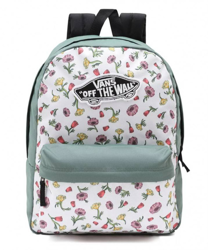 Plecak szkolny VANS Realm Backpack Biało Zielony - VN0A3UI6XZR + piórnik