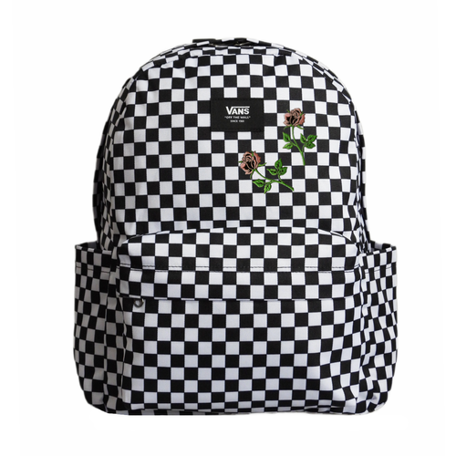 Plecak czarno biały 18 l Vans Old Skool Grom Check kratka szachownica VN000J3KY281 + Custom Pudrowa Róża