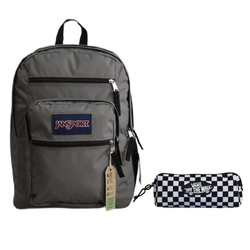 JanSport Big Student Backpack 34L Graphite Grey + Vans Pencil Box